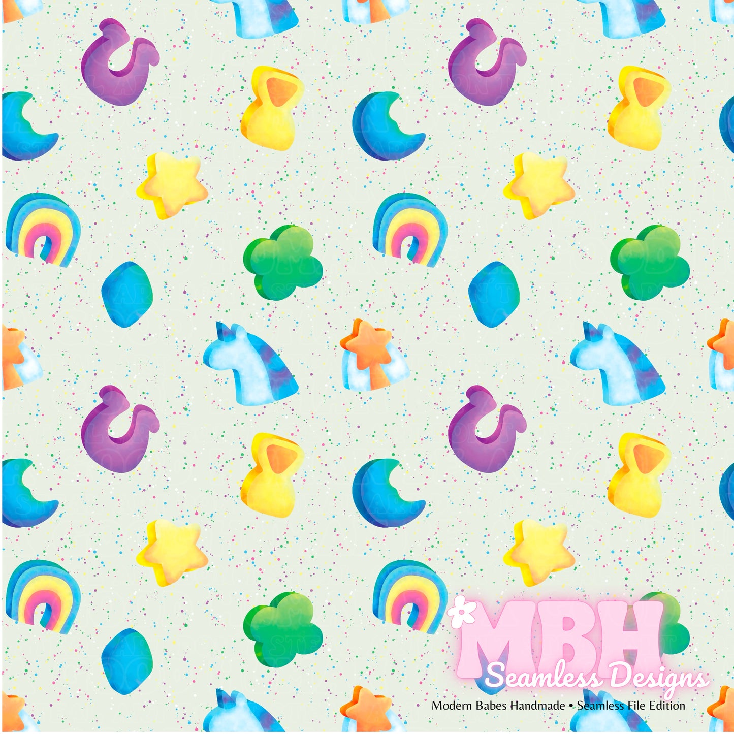 Speckled Lucky Charms Assorted Colorways Seamless Pattern