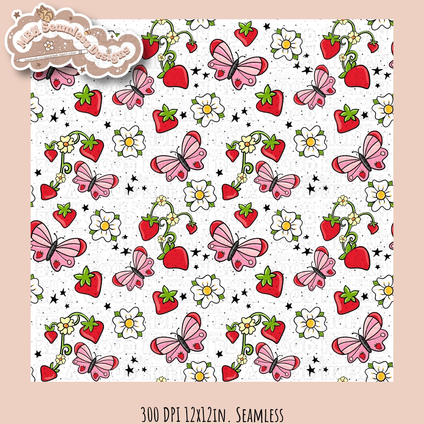 Strawberry Butteflies Multiple Colorway Options