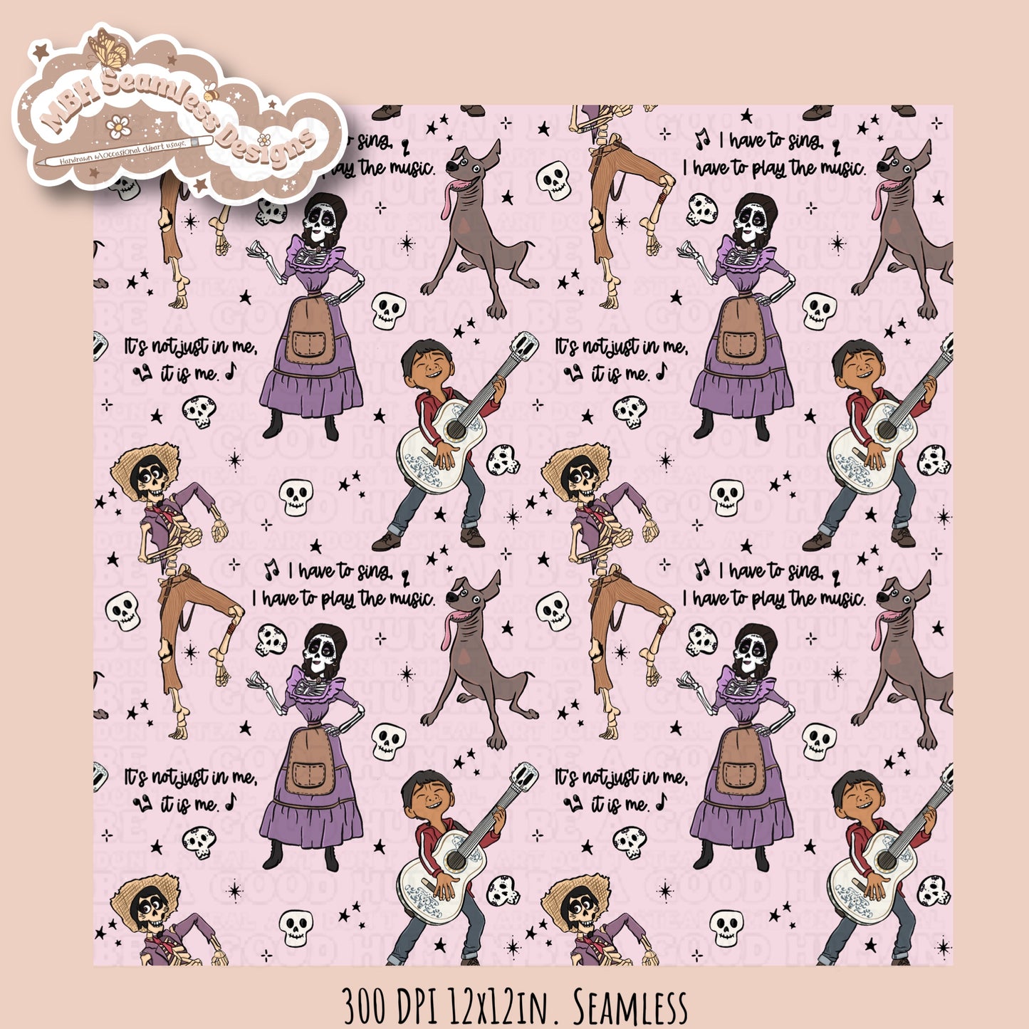 Coco Lyrics Seamless Pattern • Multiple Colorways