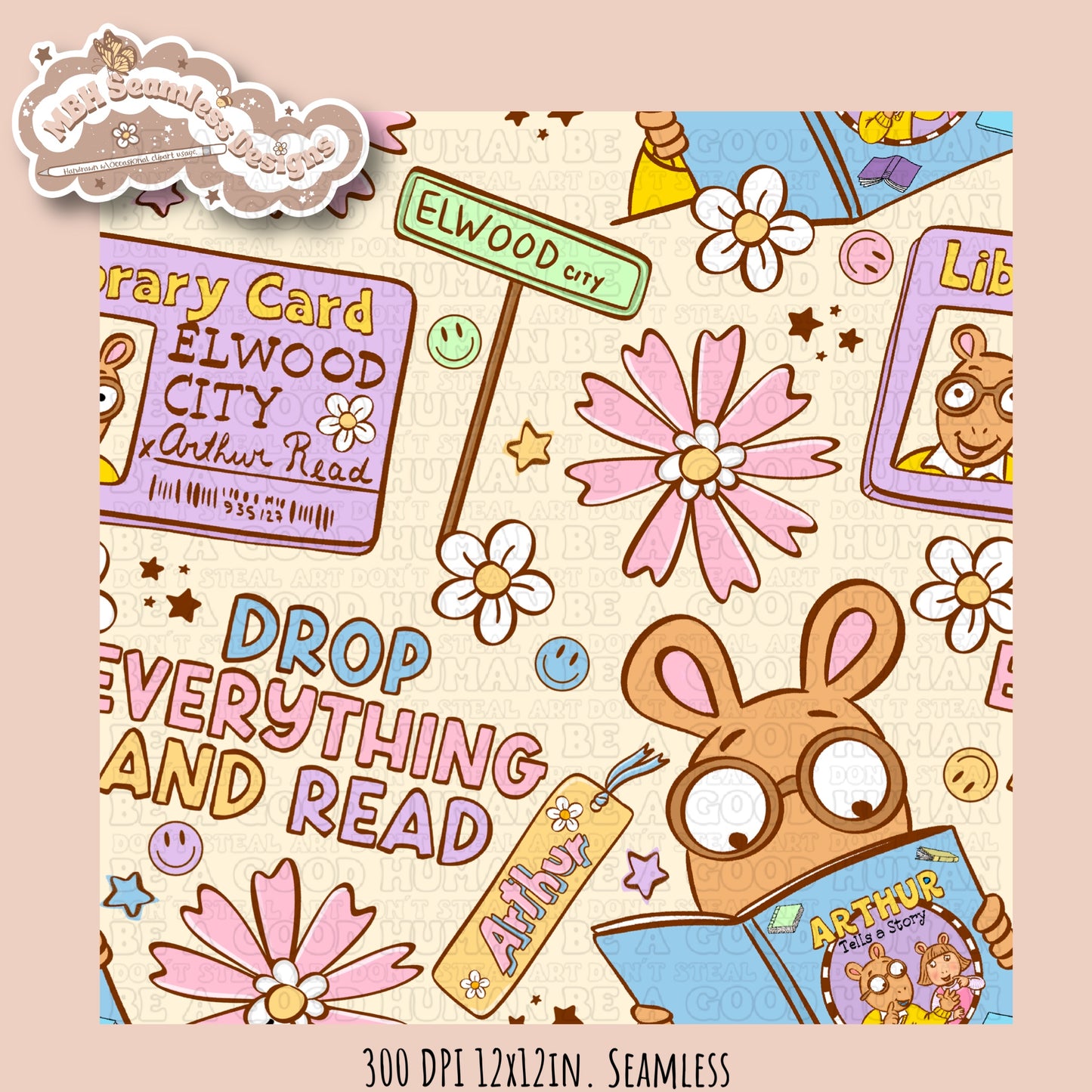 Arthur Seamless Pattern // PNG //Multiple Colorways