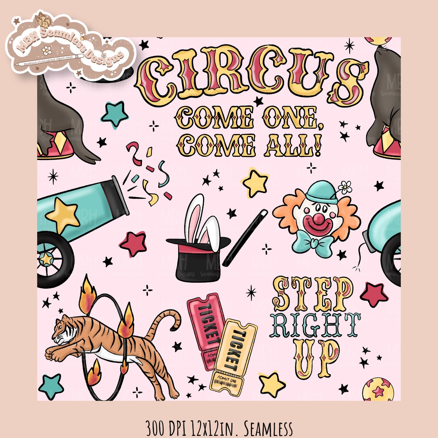Cirque•Hextober 25 Seamless Pattern // PNG // Assorted Colorways