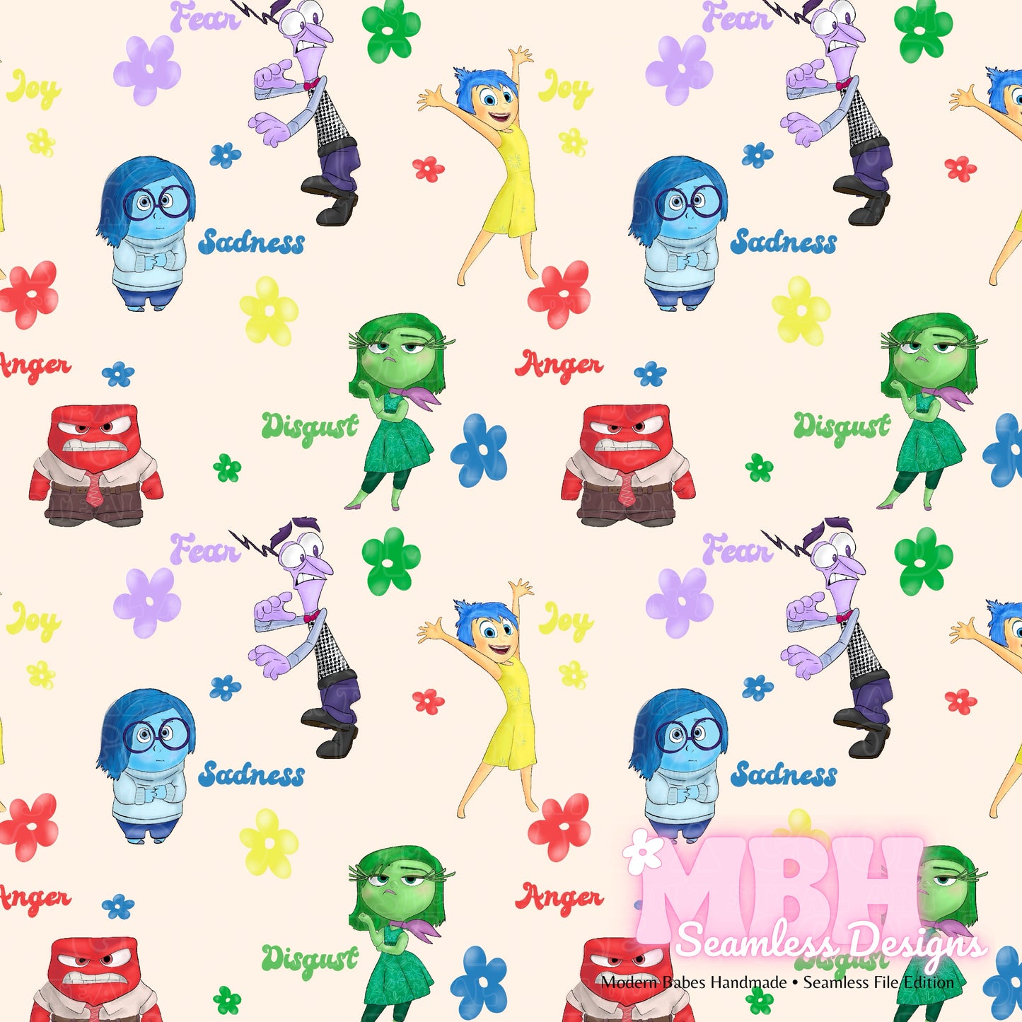 Floral Inside Out Assorted Colorways Seamless Pattern