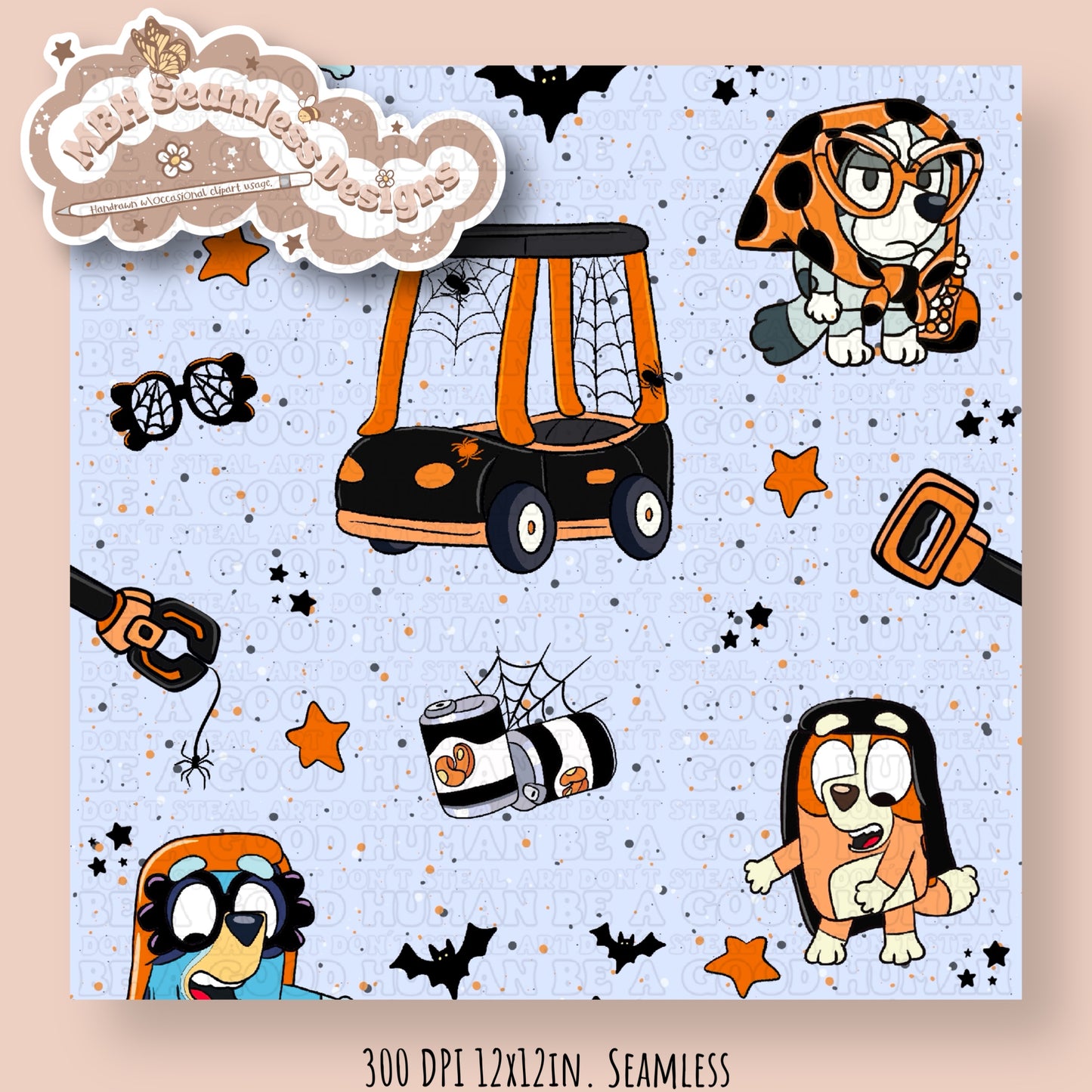 Speckled Spooky Grannies Seamless Pattern & PNG Multiple Colorways