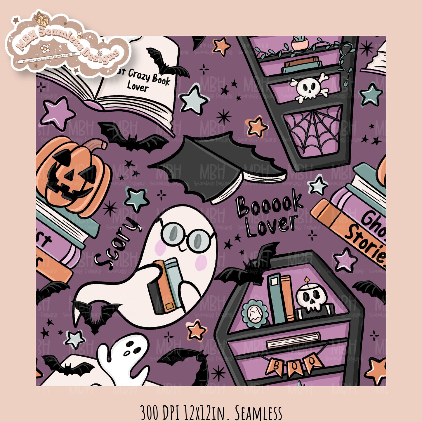 Books • Hextober 25 // Seamless Pattern // Assorted Colorway Options