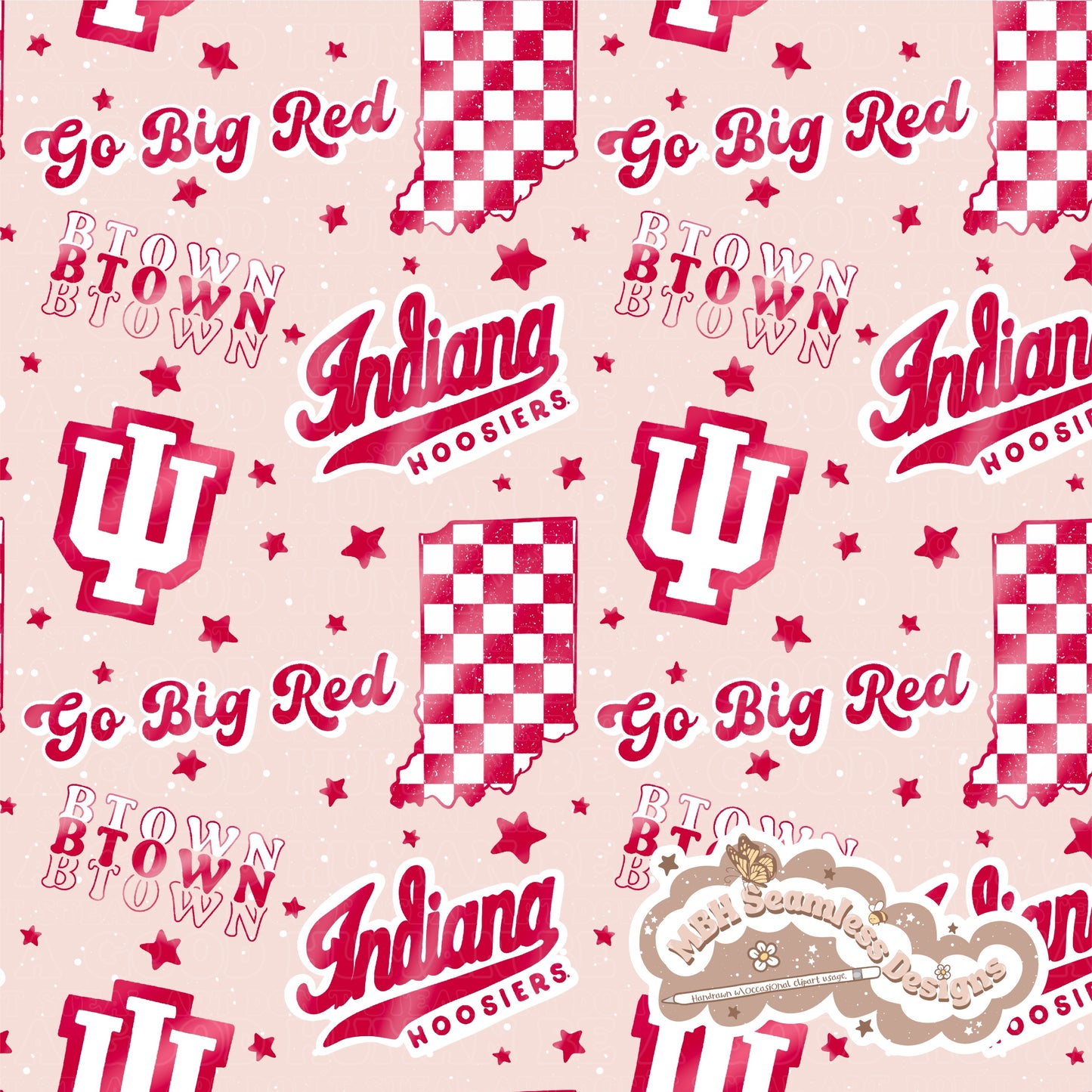 Indiana University Seamless Pattern