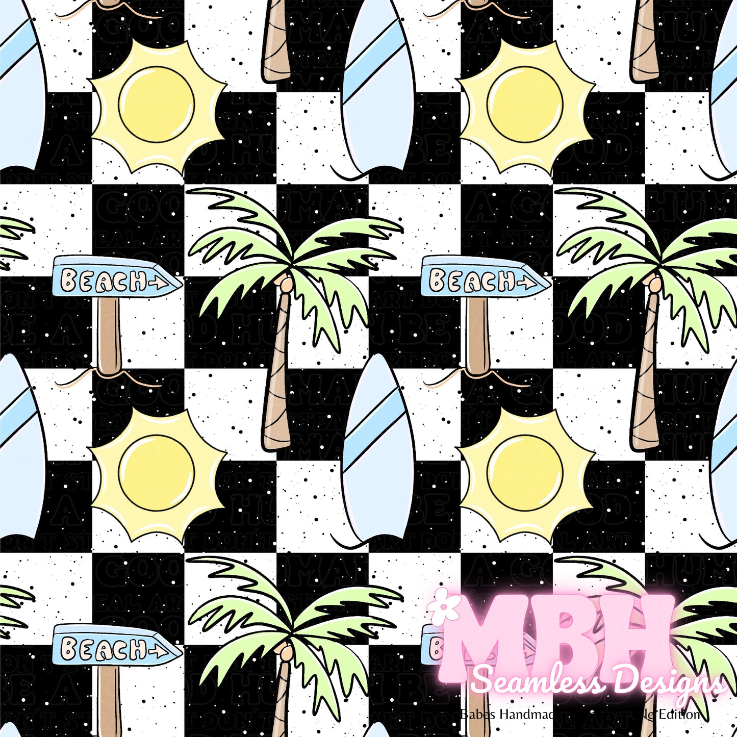 Blue Beach Spex Seamless Pattern MULTIPLE COLORWAYSBratz