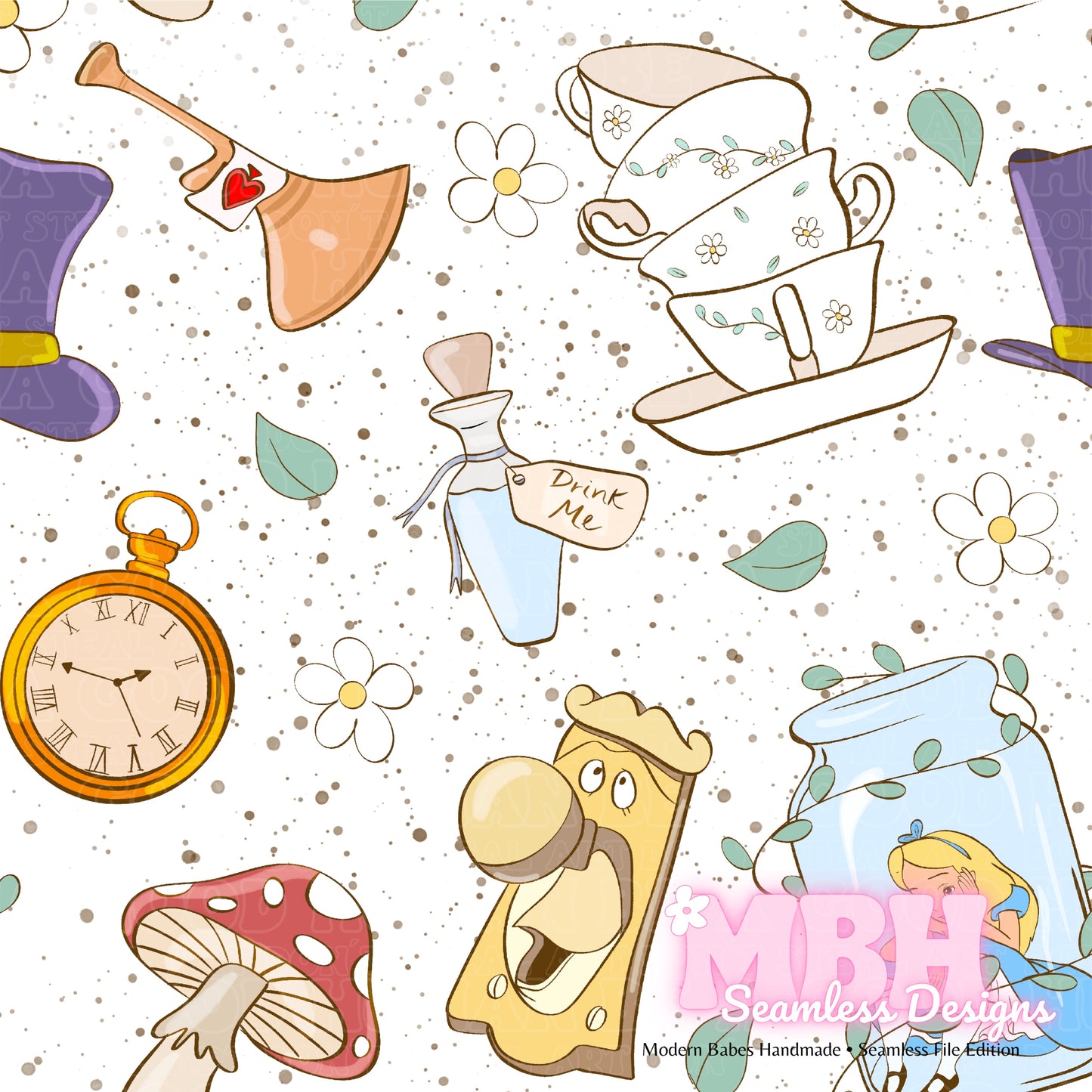 Alice In Jar Assorted Colorways Seamless Pattern
