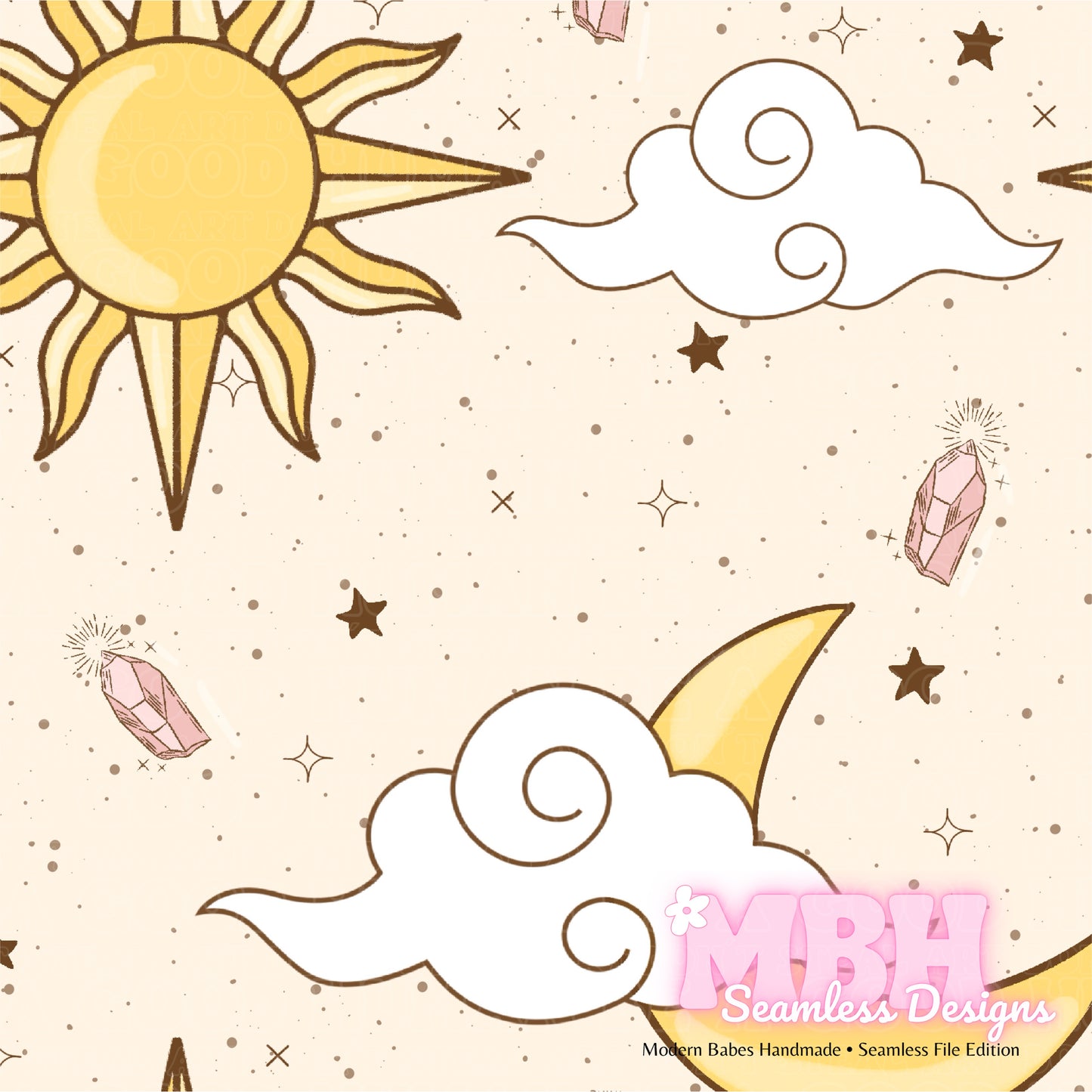 Custom Celestial Seamless Pattern