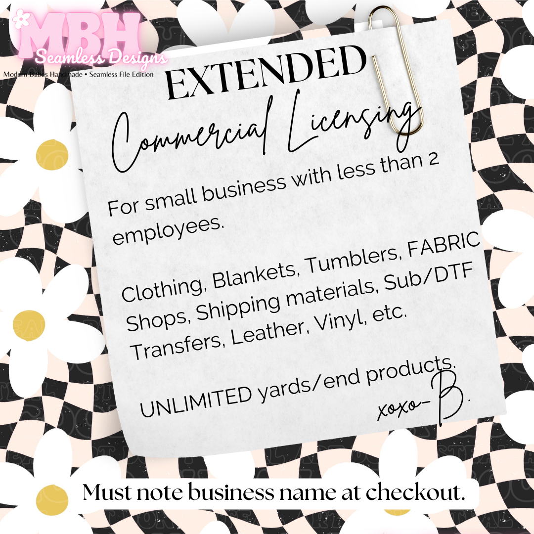 EXTENDED COMMERCIAL LICENSE (SINGLE FILE Unlimited Usage) Small Shop/Fabric Shop *PLEASE READ DESCRIPTION