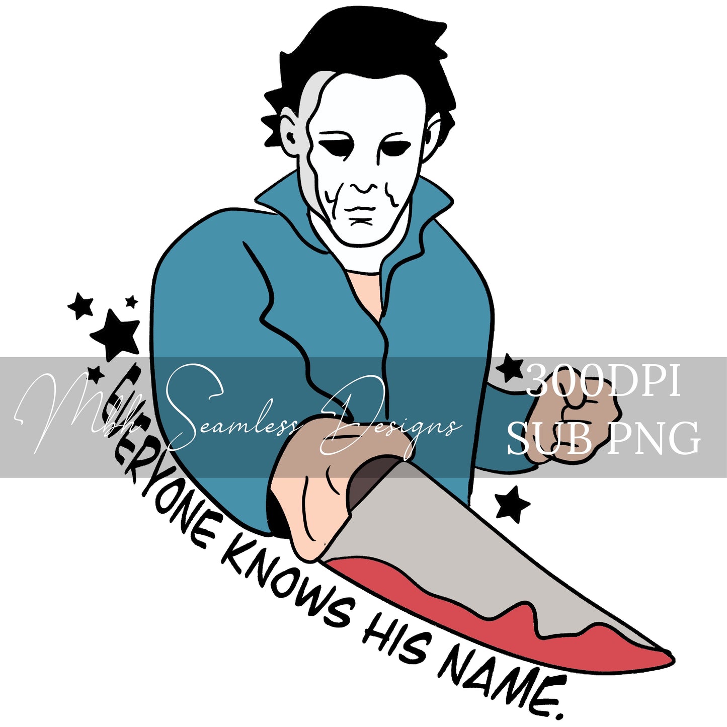 Everyone Knows His Name Seamless Pattern and PNG