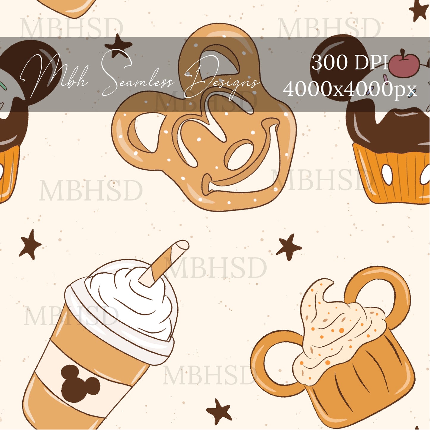 Mouse Treats Seamless Pattern