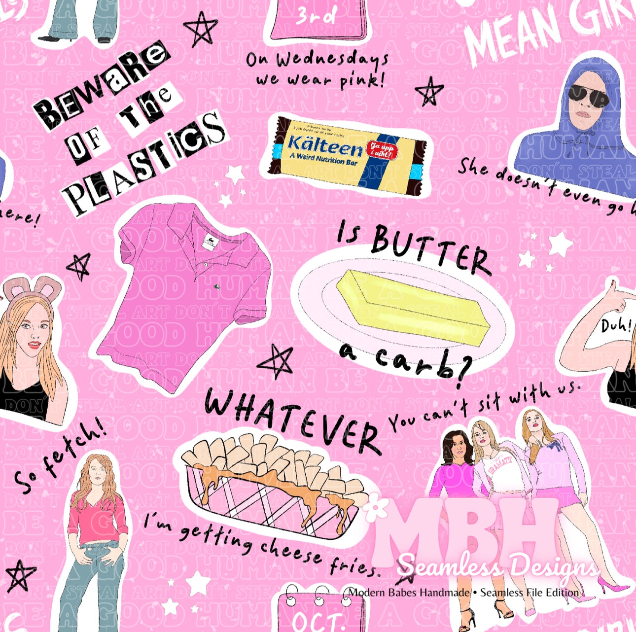 Mean Girls Starry Stickers Seamless Pattern