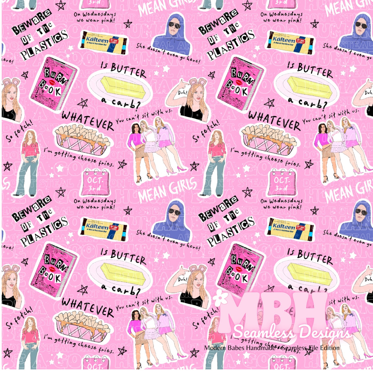 Mean Girls Starry Stickers Seamless Pattern