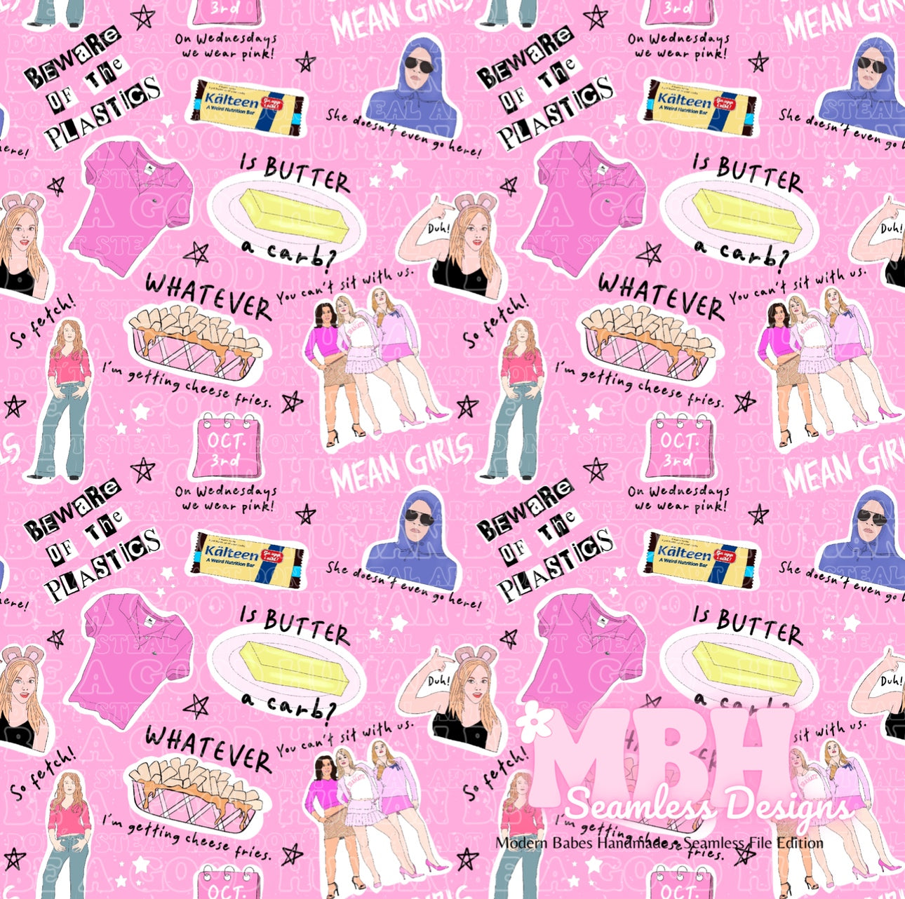 Mean Girls Starry Stickers Seamless Pattern