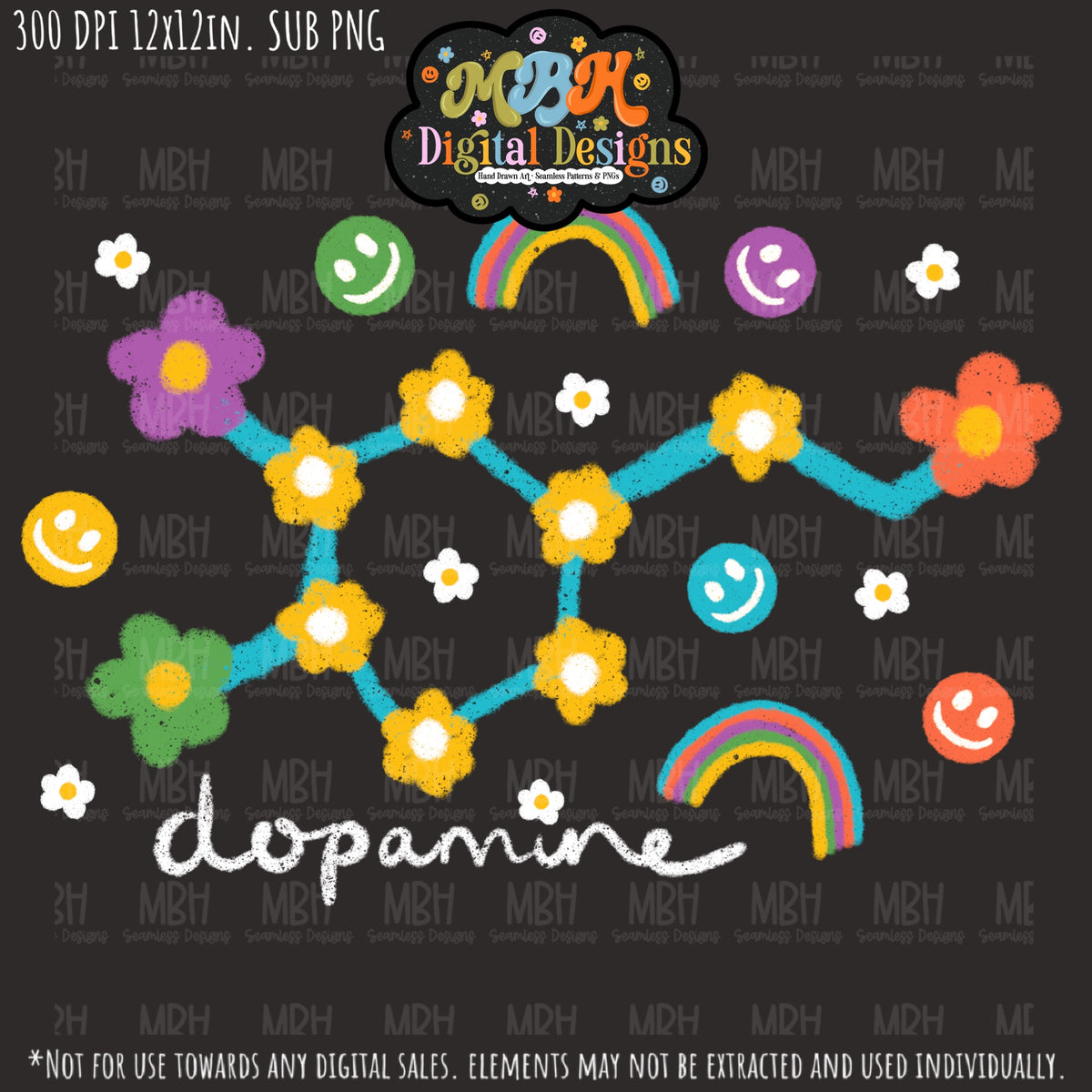 Hextober Day 6 • Dopamine Seamless Pattern // PNG (Hextober files are not available in drives.)