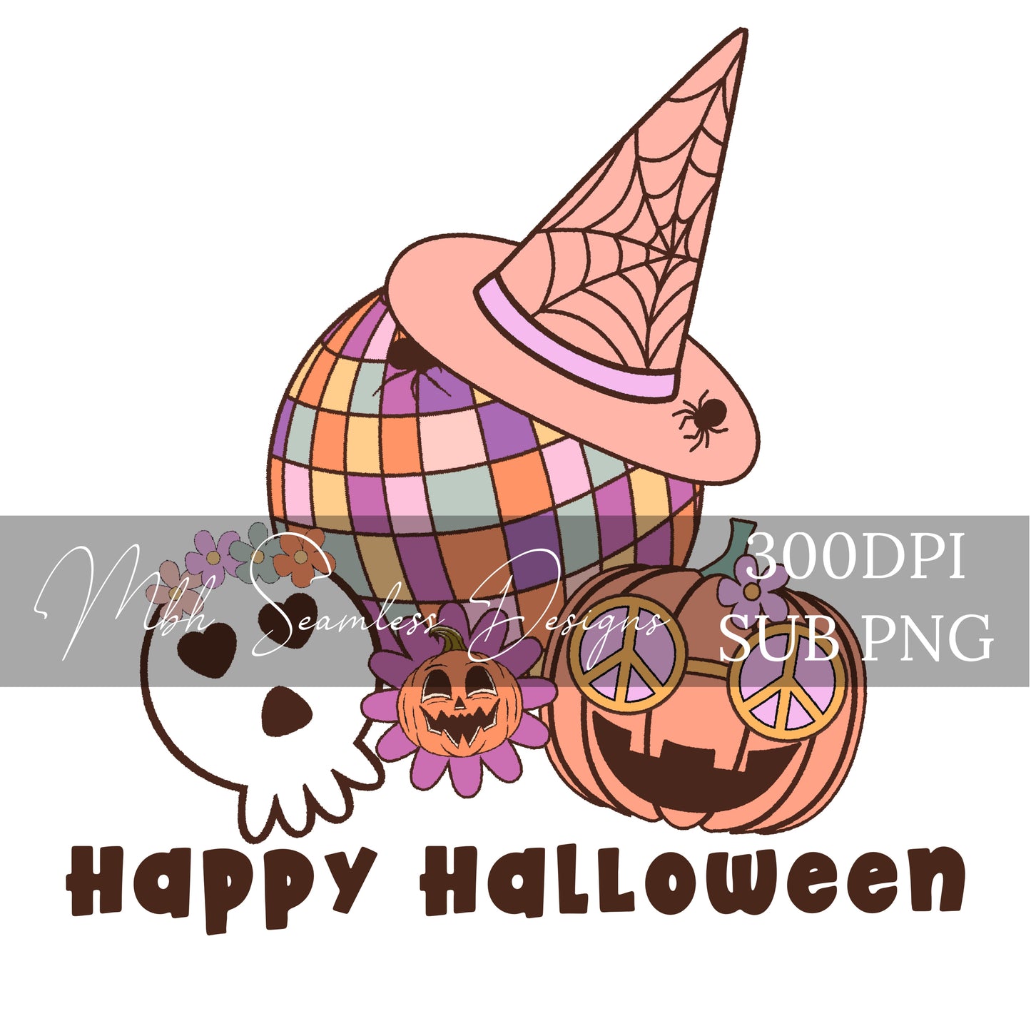 Groovy Halloween Seamless Pattern