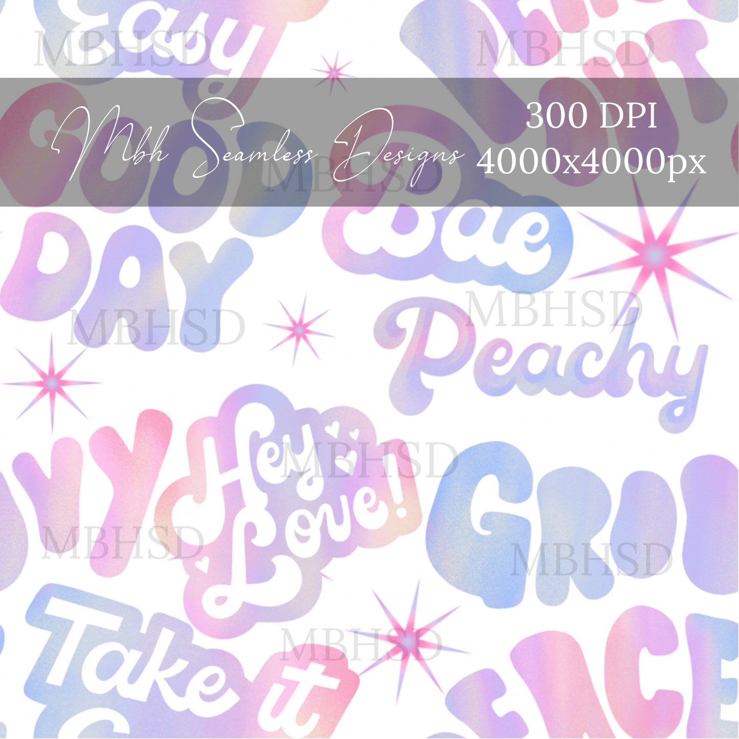 Groovy Starry Inspo Seamless Pattern