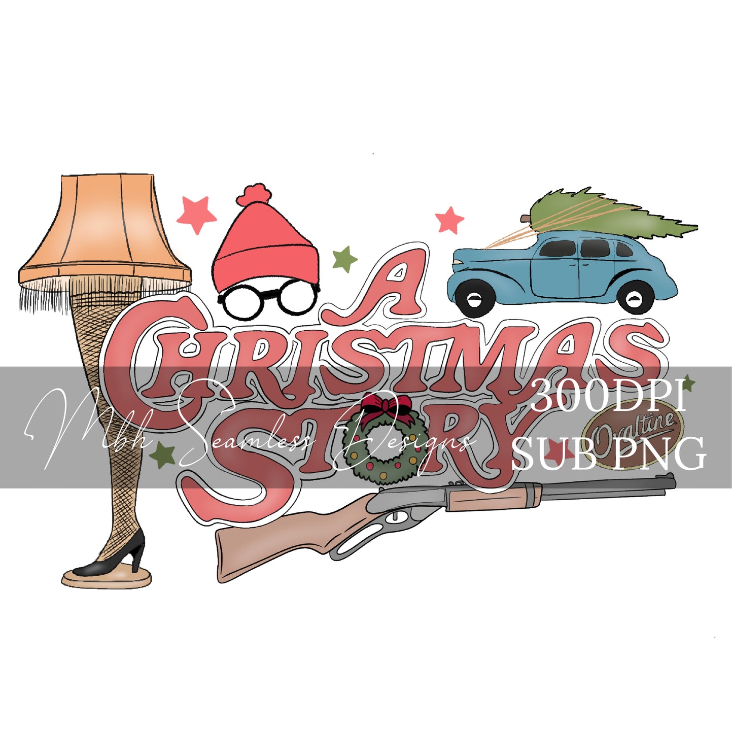 Christmas Story Seamless Pattern