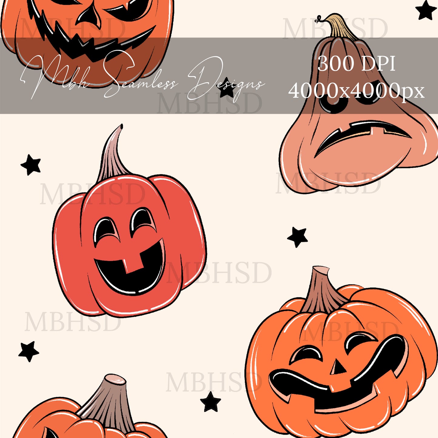 Jack O Lanterns Seamless Pattern