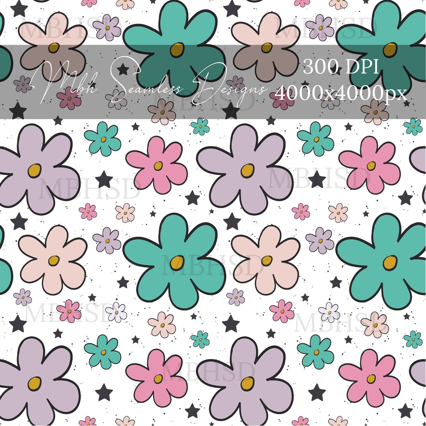 Doodle Floral Seamless Pattern