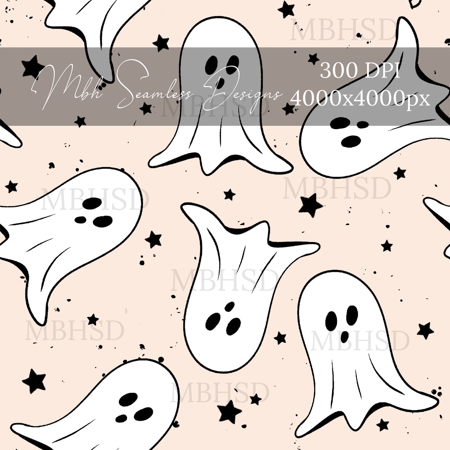 Boho Starry Ghouls Seamless Pattern