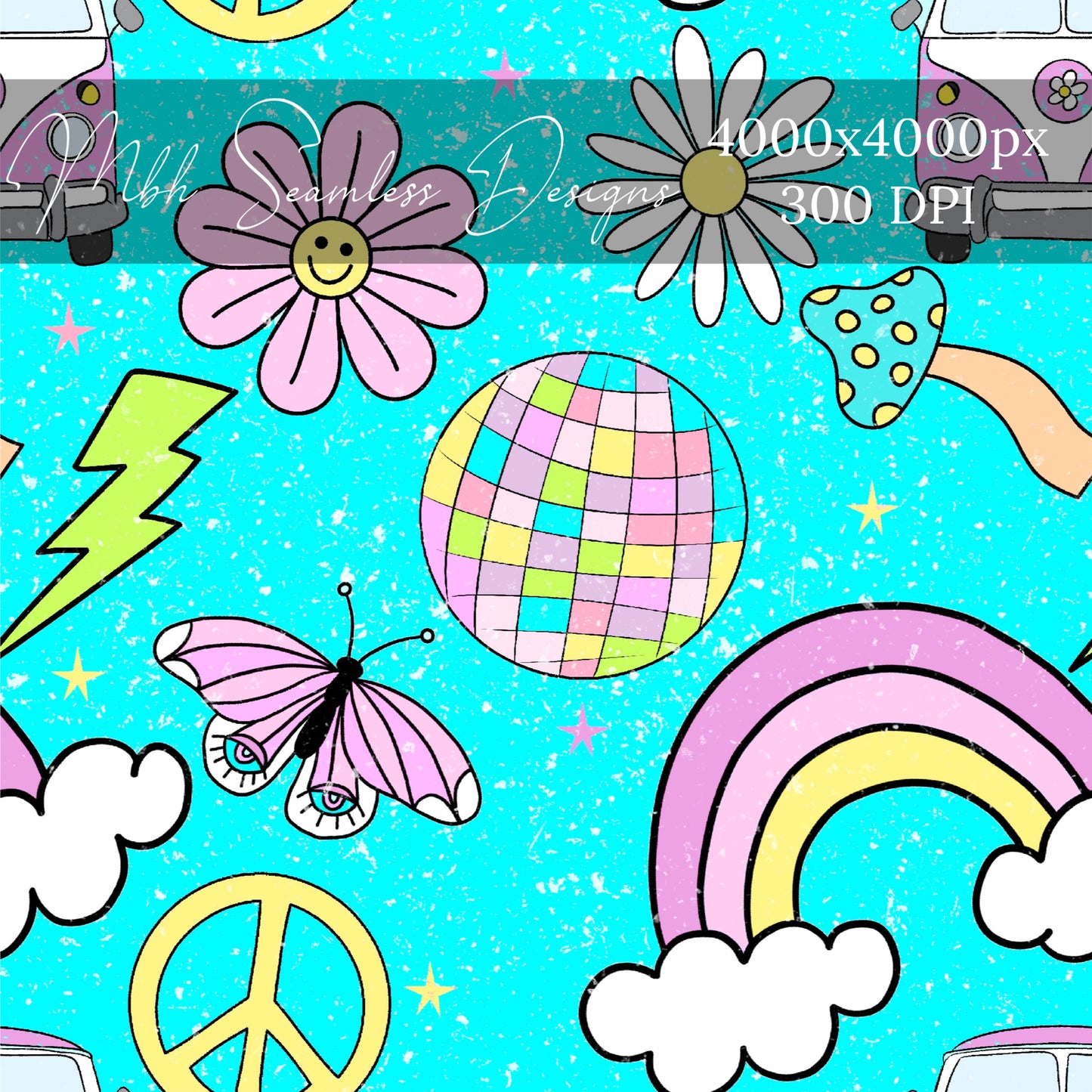 Groovy Vibes Seamless Pattern