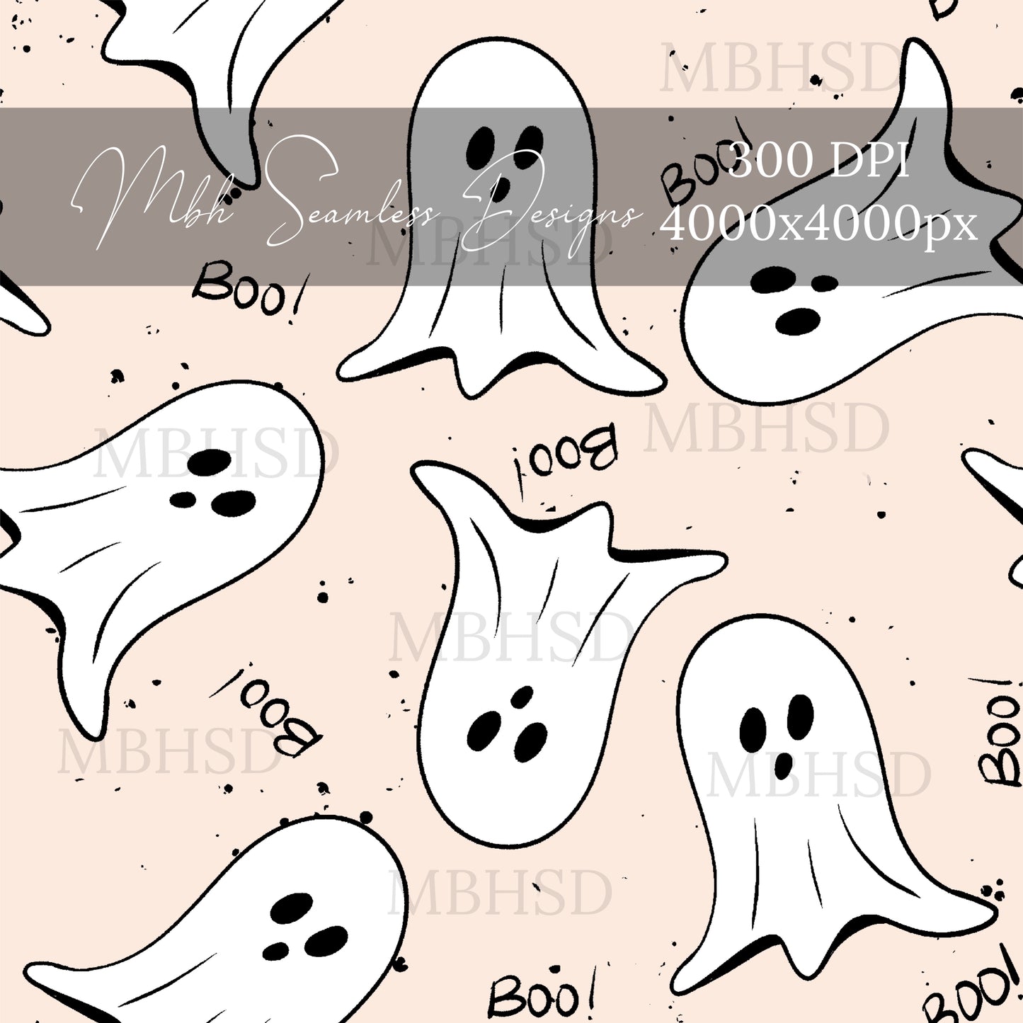 Boho BOO Ghouls Seamless Pattern