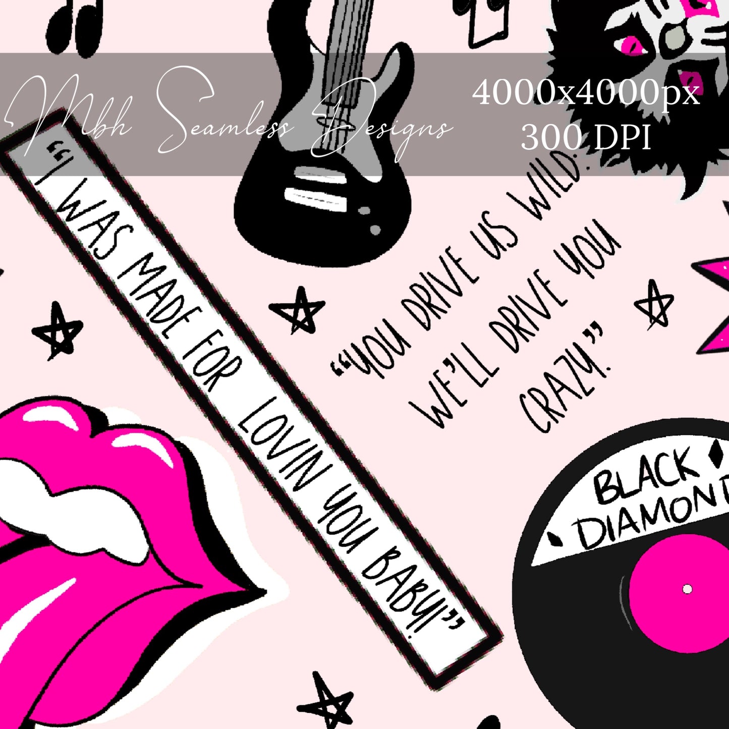 Kiss Pink Seamless Pattern