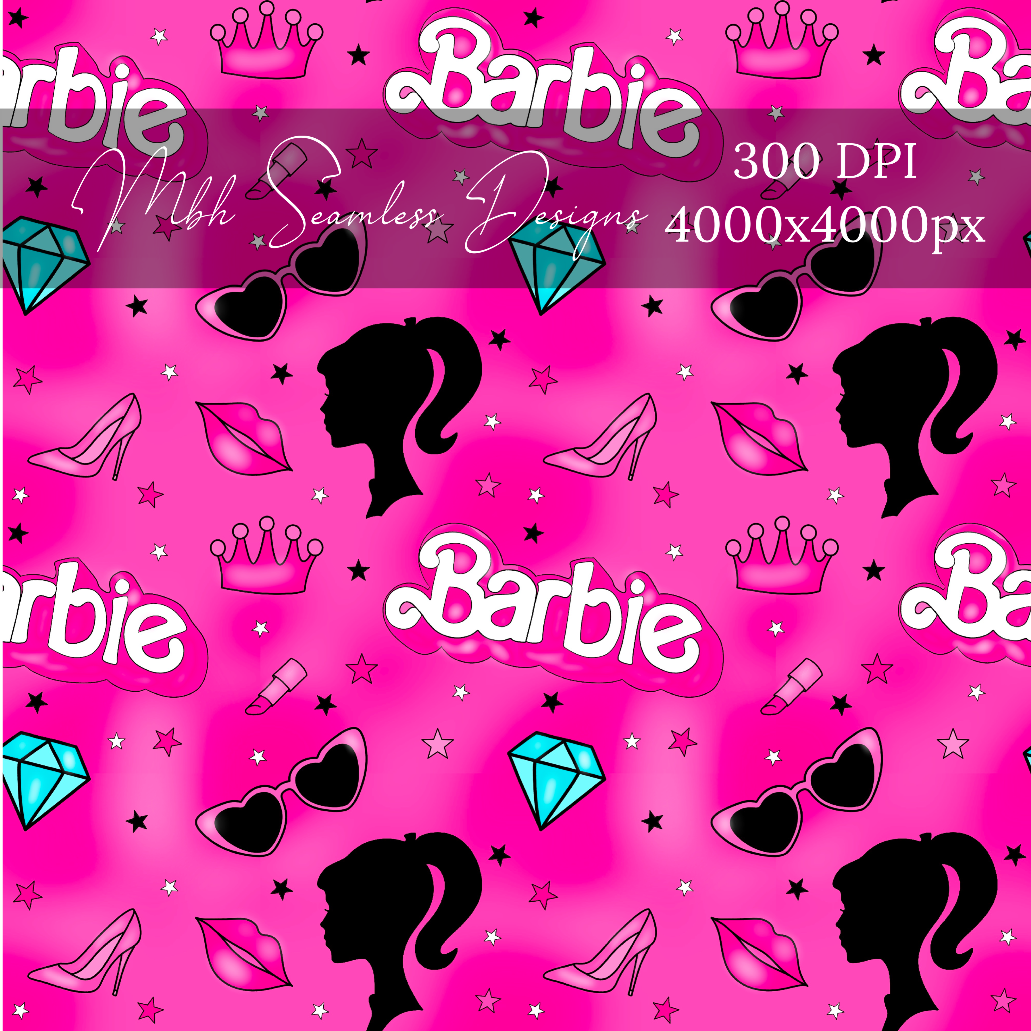 Pink Barbie Seamless Pattern