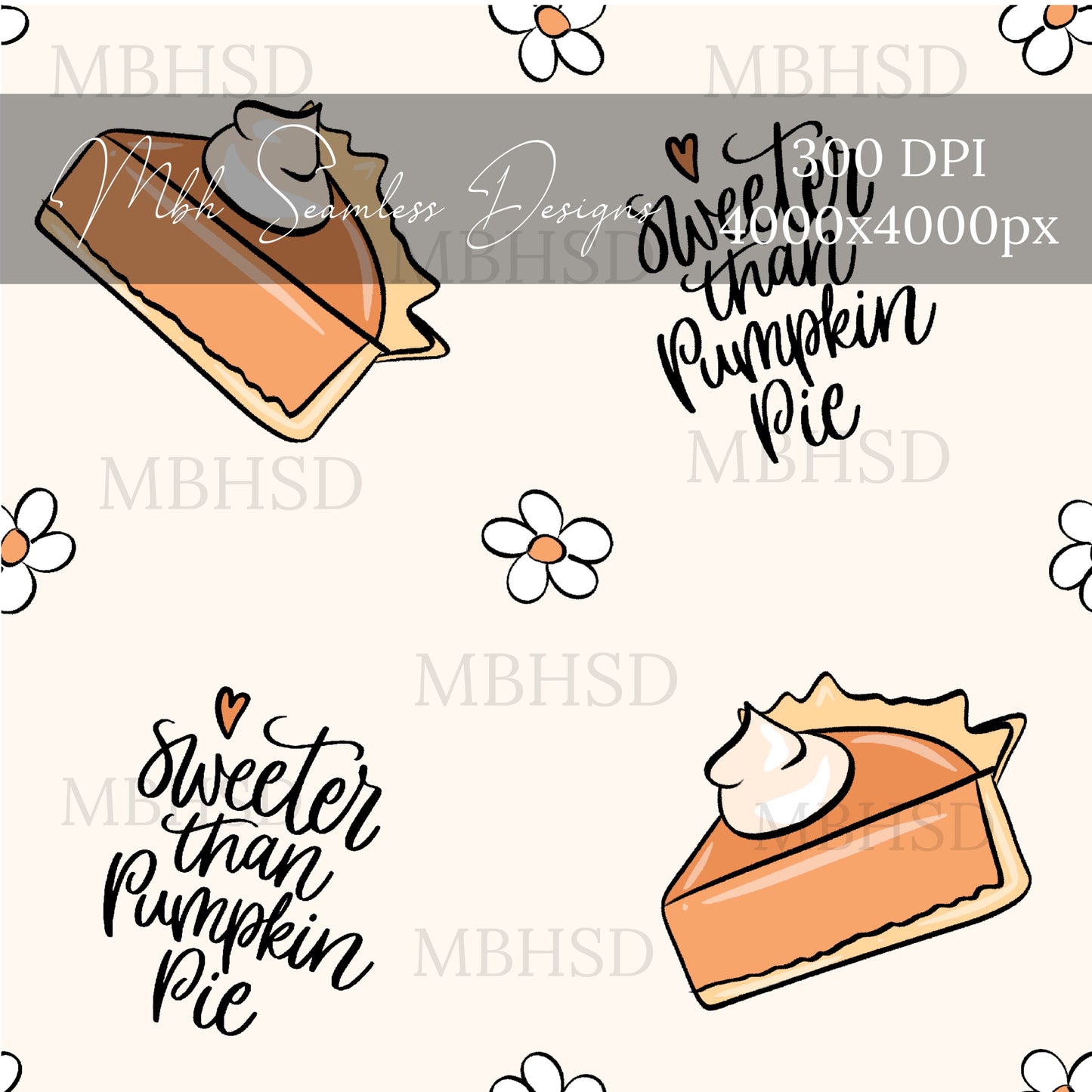 Pumpkin Pie Seamless Pattern