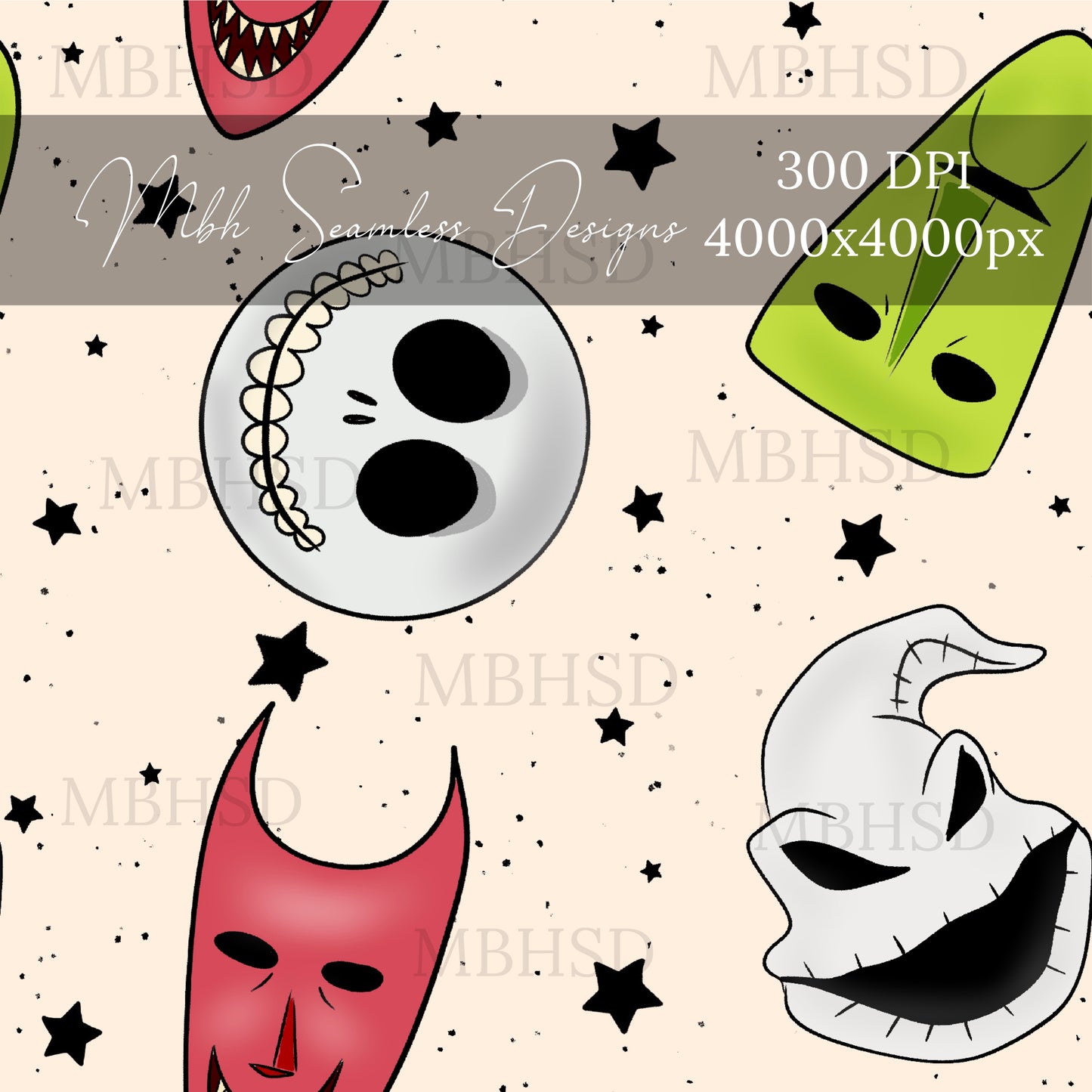 NBC Masks Seamless Pattern