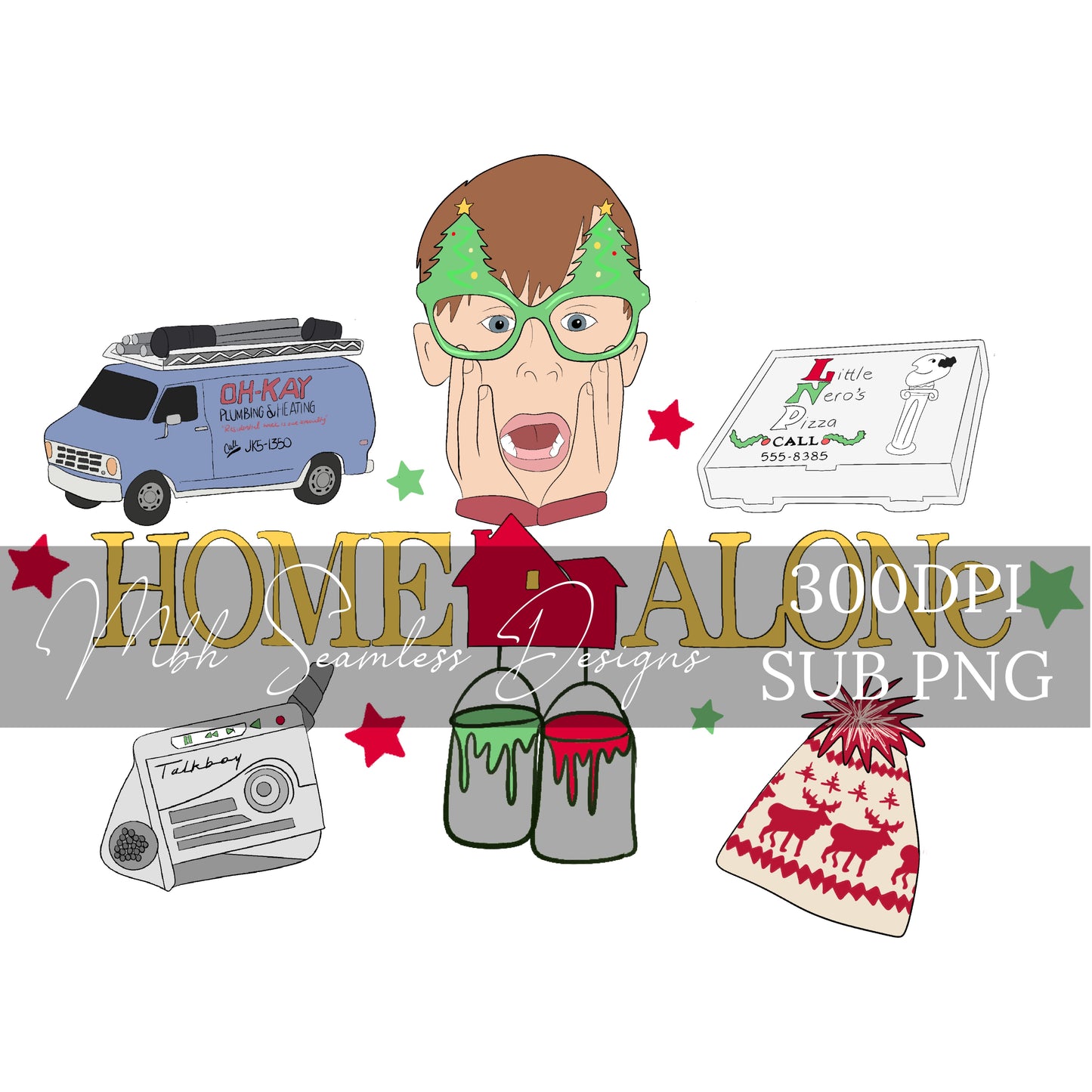 Home Alone Starry Seamless Pattern