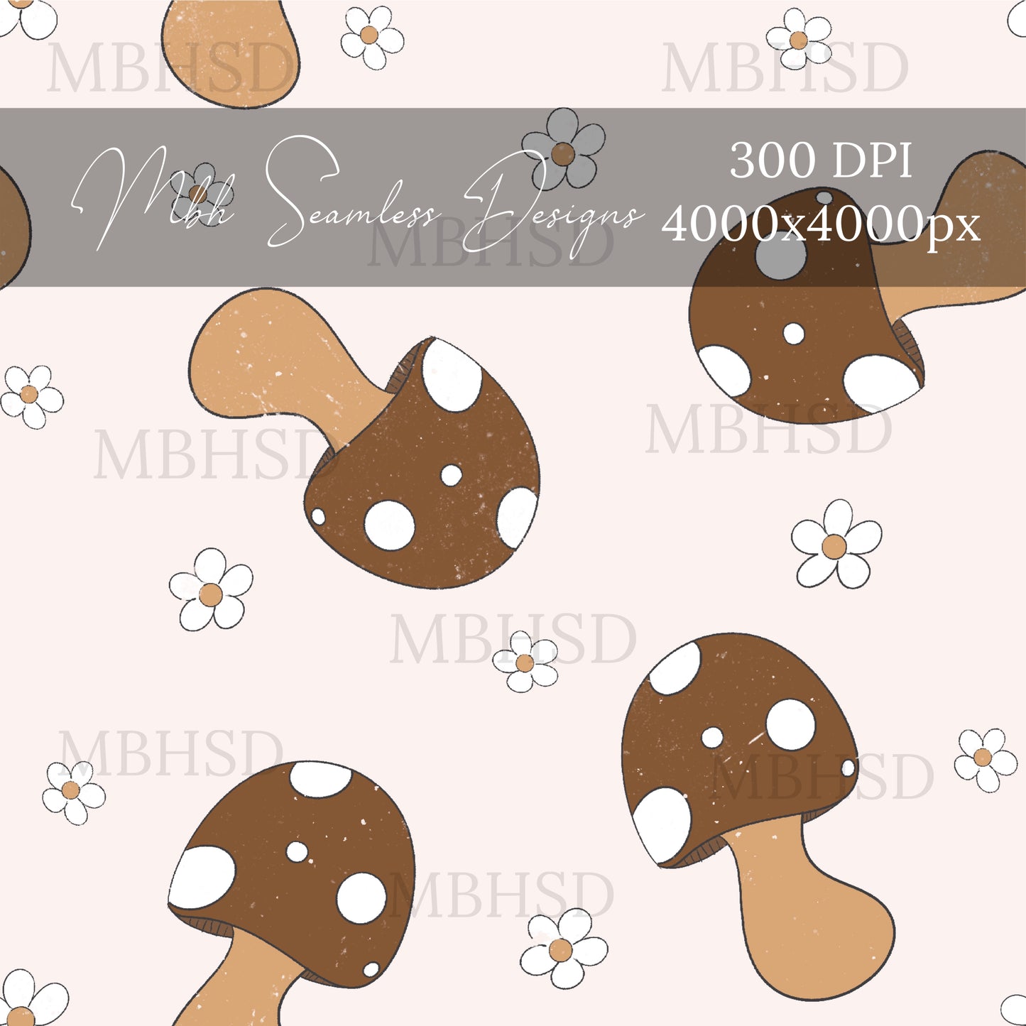 Earthy Shrooms Seamless Pattern