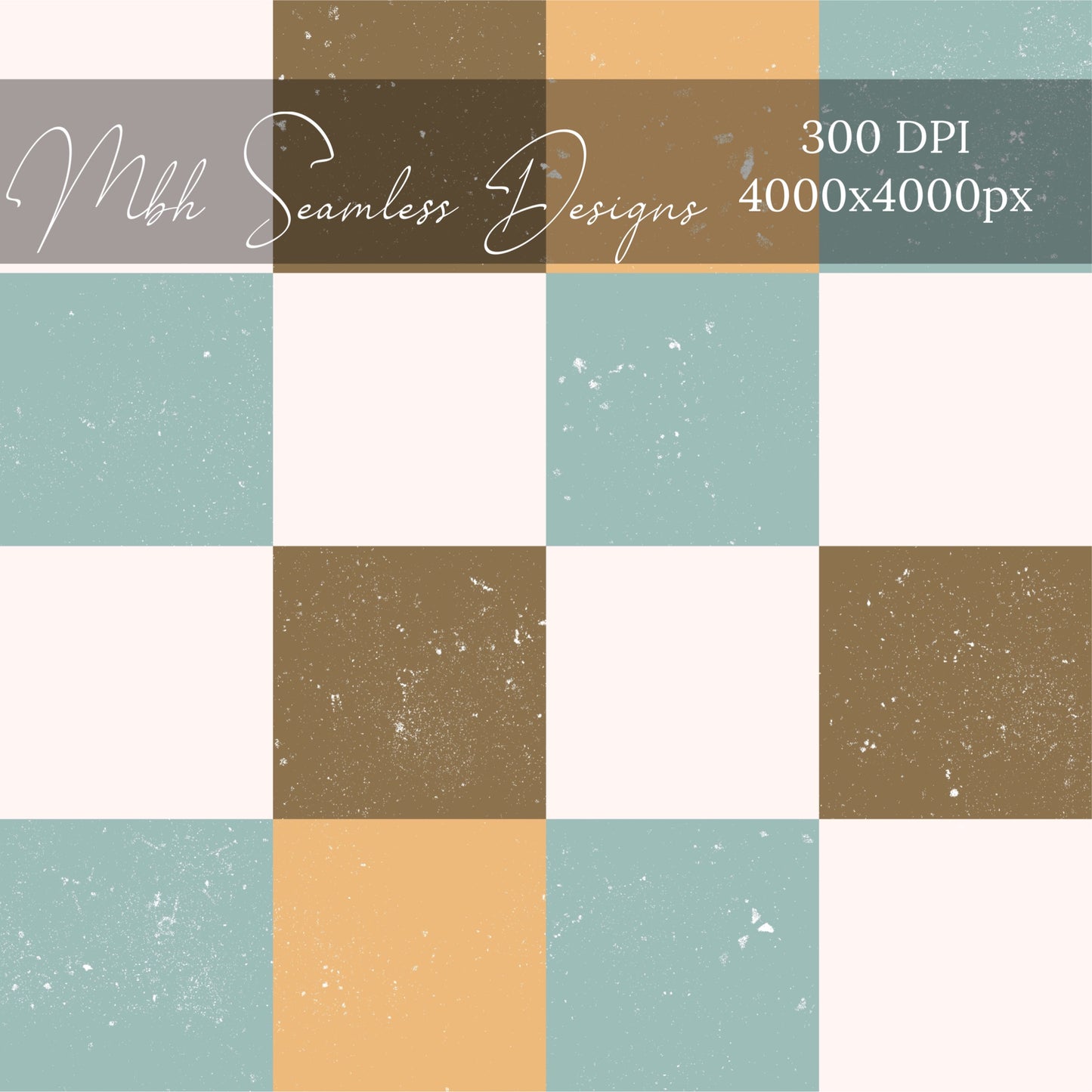 Beach Bum Sunny Palm Trees Checkered COORDINATE Seamless Pattern