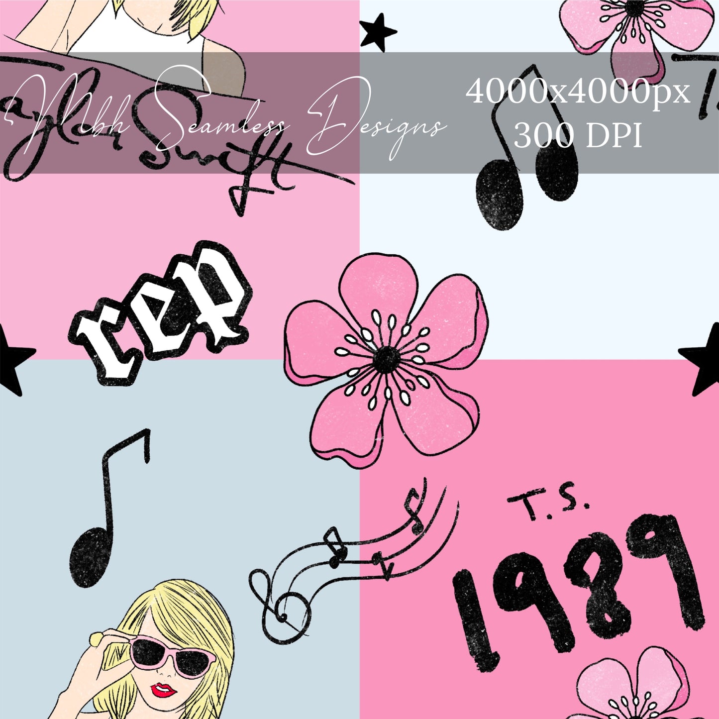 Checkered Swiftie Seamless Pattern