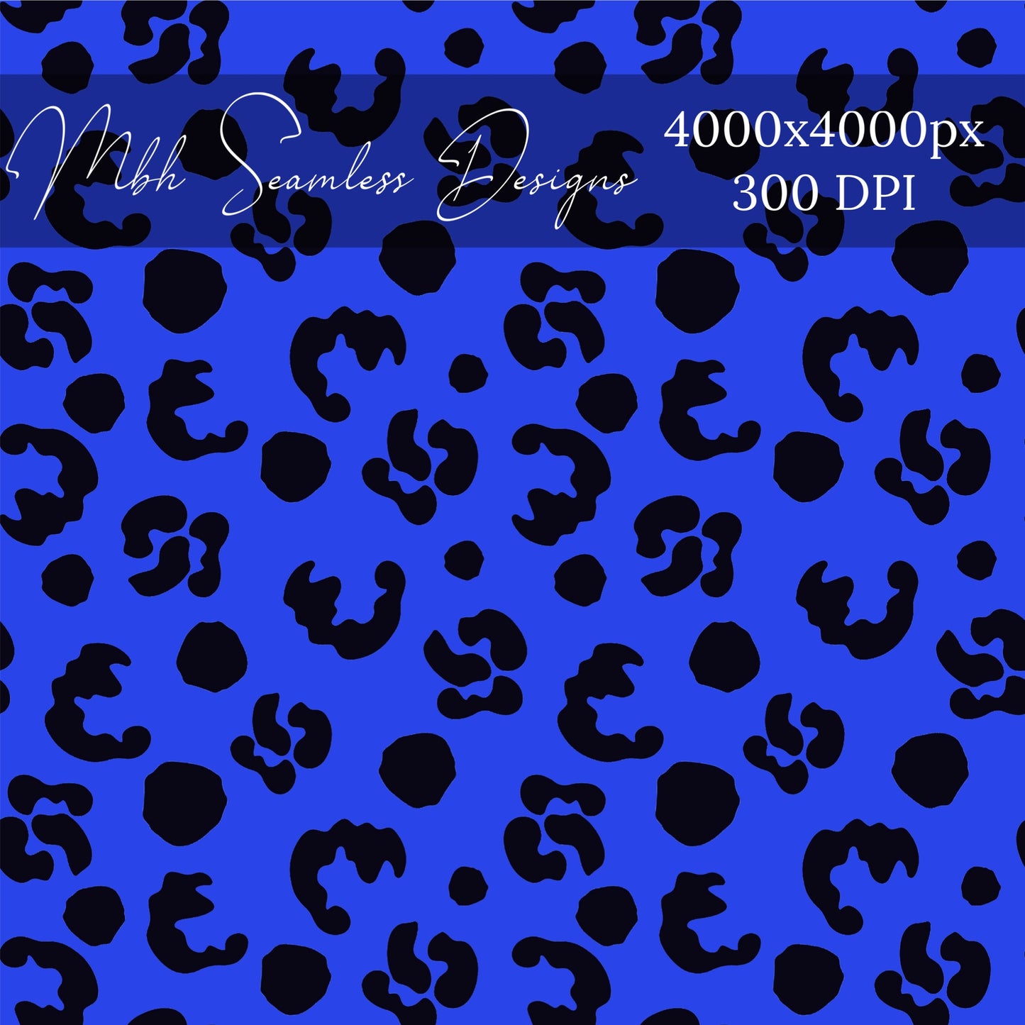Blue Leopard Seamless Pattern