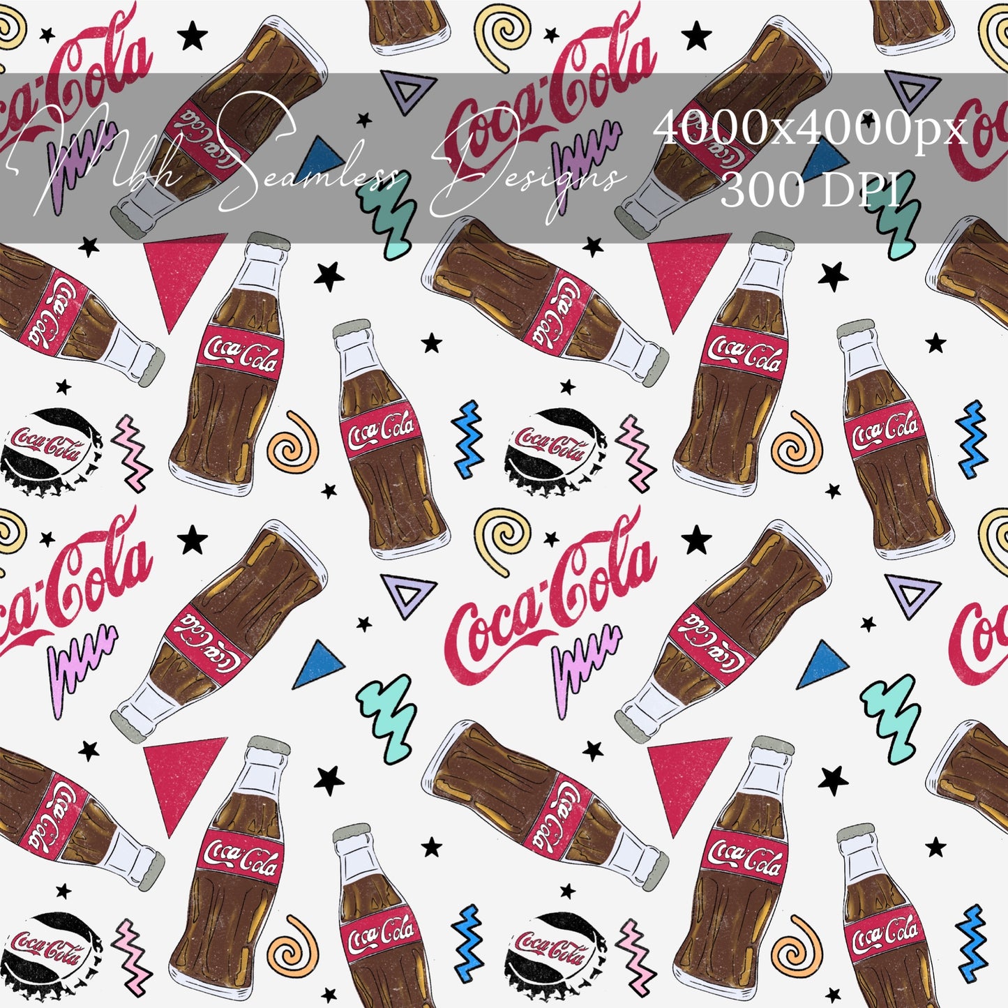 90s Cola Seamless Pattern