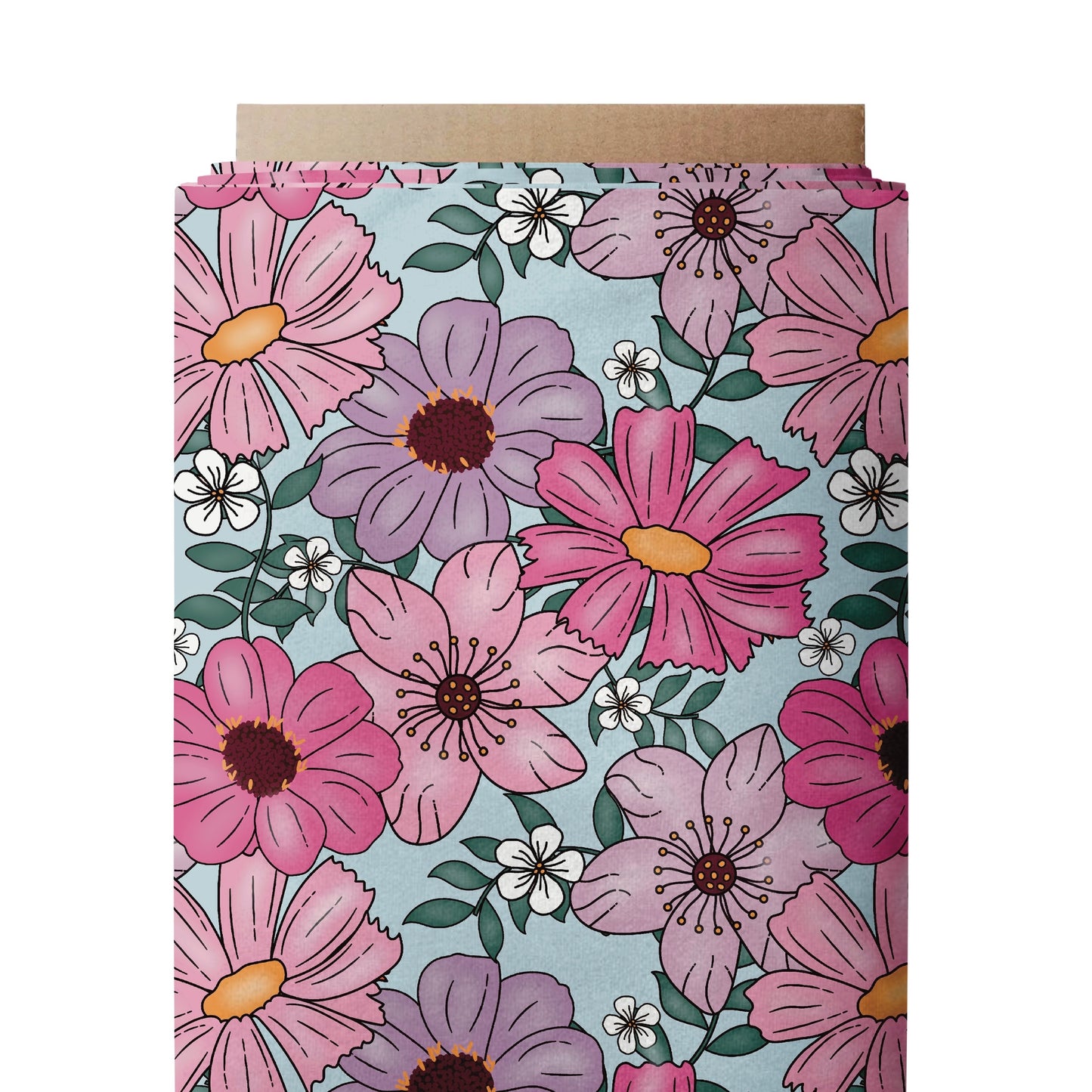 Summer Blue Floral Fields & COORDS Seamless Pattern