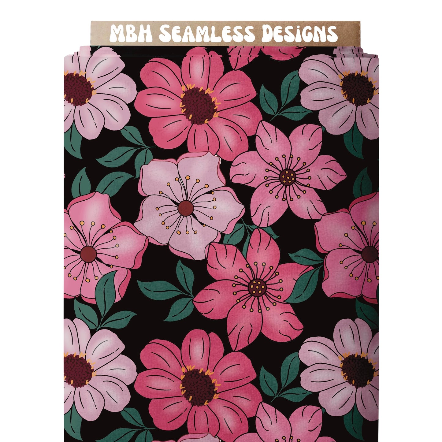 Midnight Mauve Floral Seamless Pattern