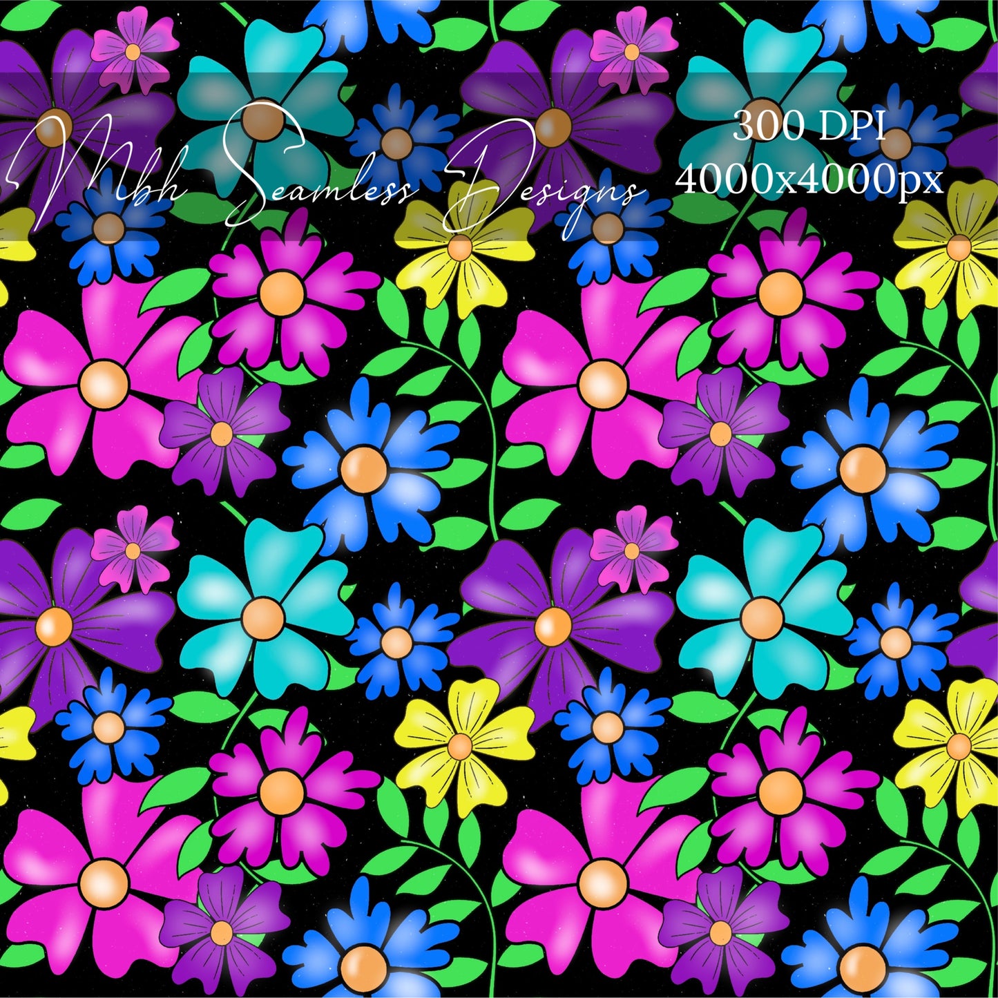 Vibrant Summer Flowers Seamless Pattern