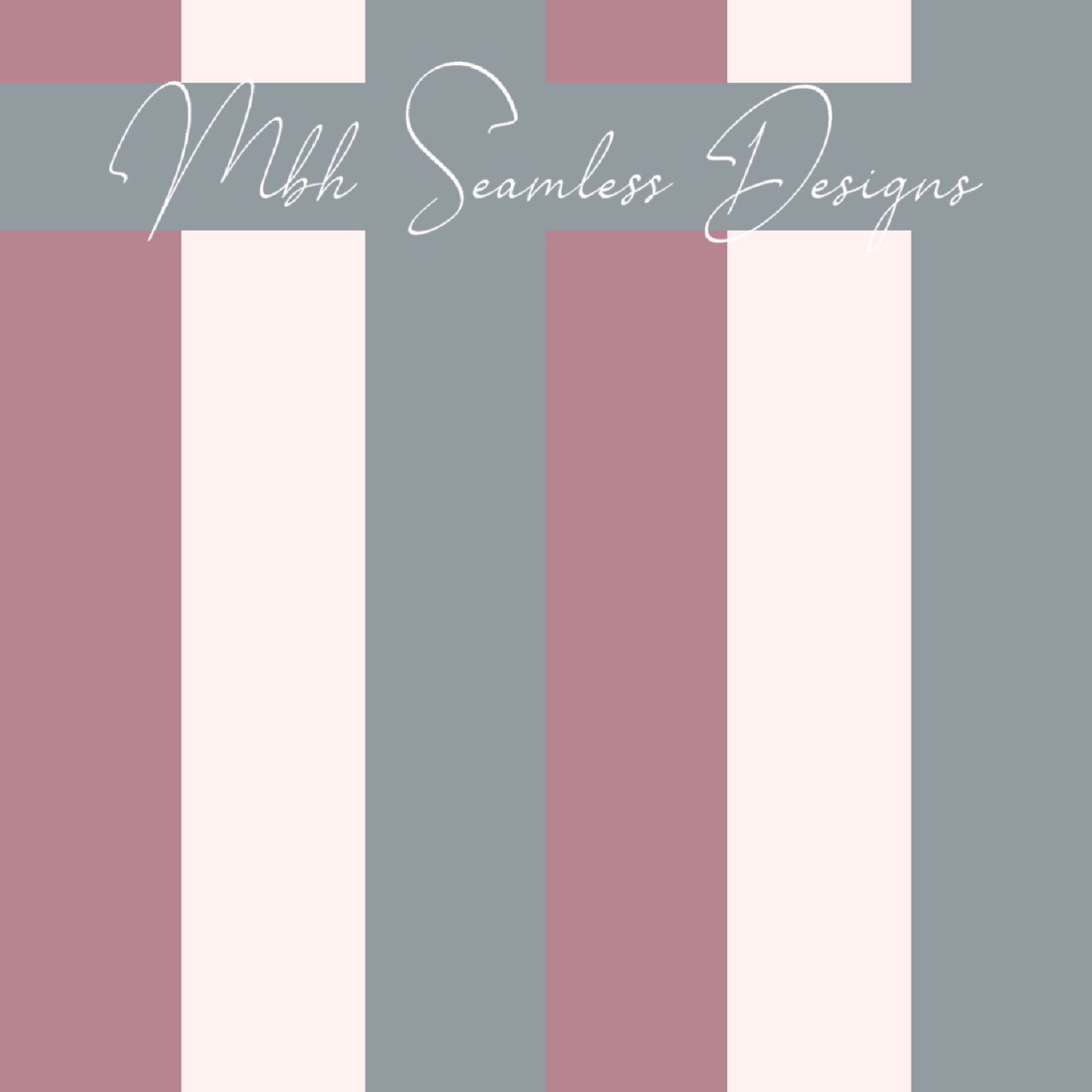 Dusty Moth Floral STRIPES Seamless Pattern