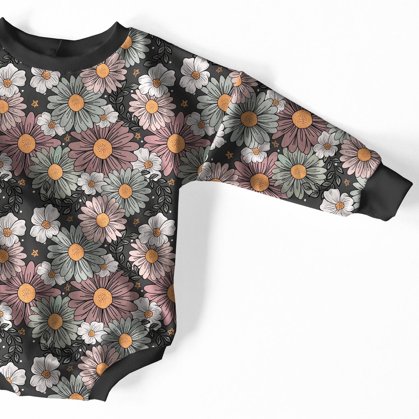 Charcoal Floral Seamless Pattern