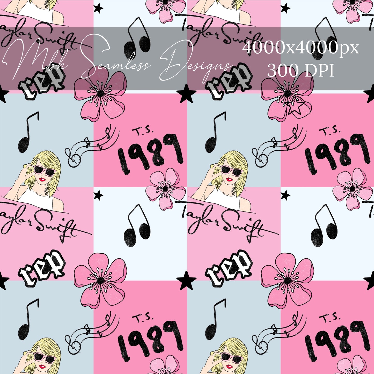 Checkered Swiftie Seamless Pattern