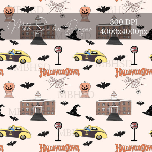 Halloweentown Bats Seamless Pattern