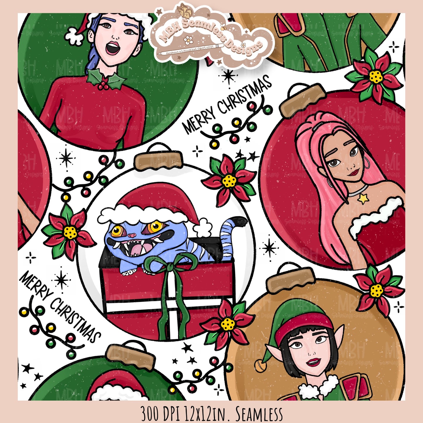 KPDH Ornaments Seamless Pattern // PNG// Multiple Colorway Options