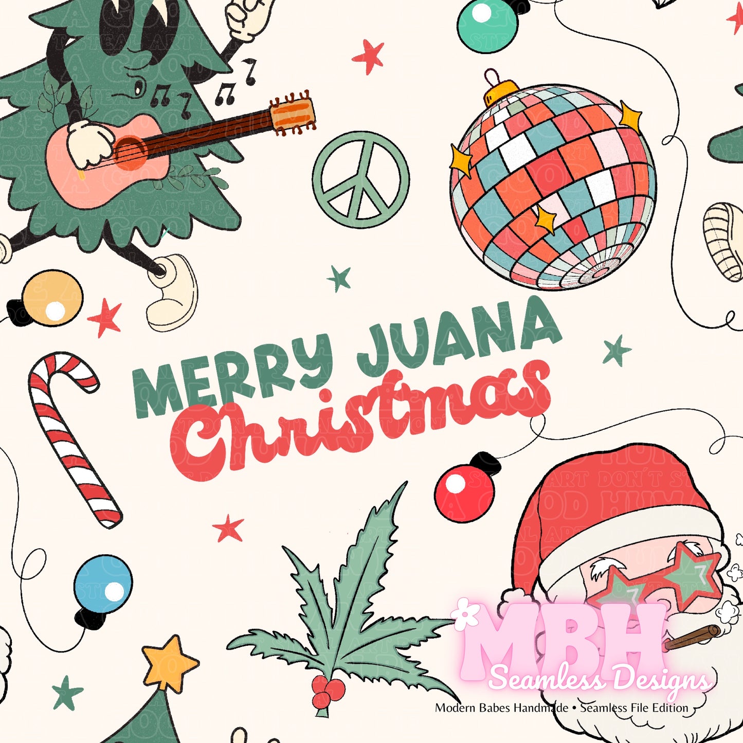 MerryJuana Christmas Seamless & PNG Pattern