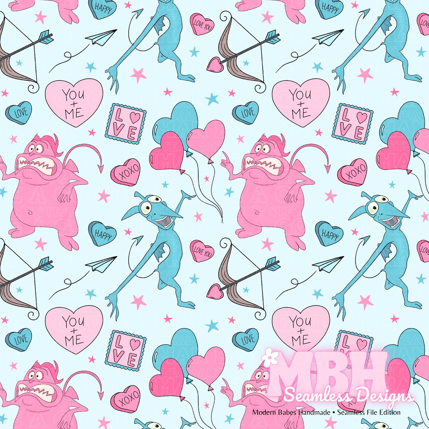 Pain & Panic Valentine Assorted Colorways  Seamless Pattern