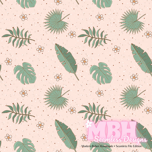 Tropical Leaves Seamless Pattern MULTIPLE COLORWAYS