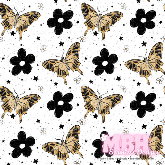 Midnight Floral Moths Seamless Pattern MULTIPLE COLORWAYS