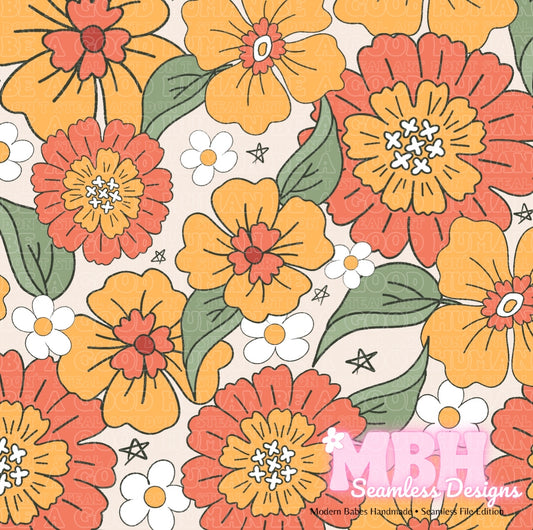 Thanksgiving Floral Seamless Pattern